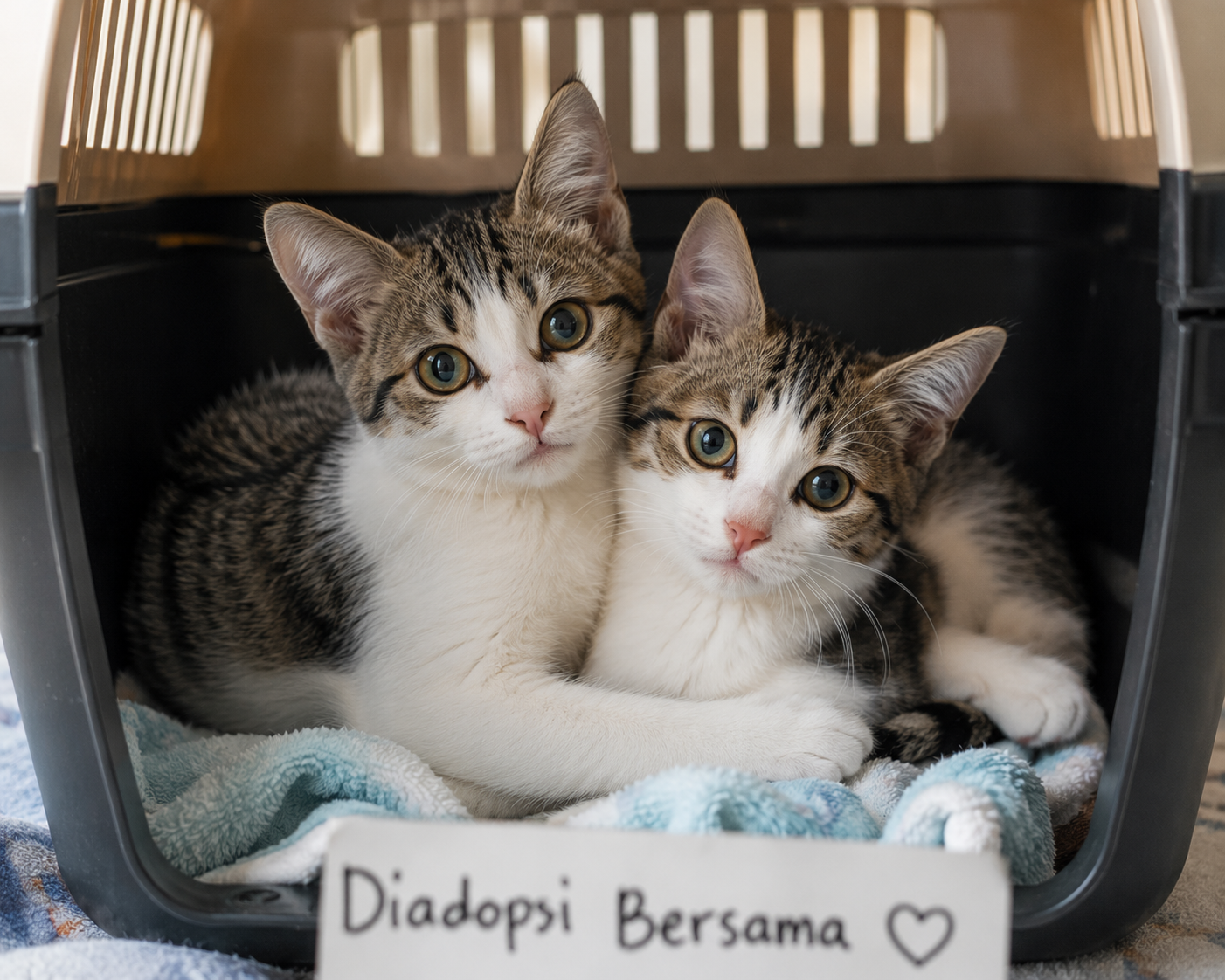 Momen Haru Saat Dua Kucing Bersaudara yang Terpisah Akhirnya Diadopsi Bersama