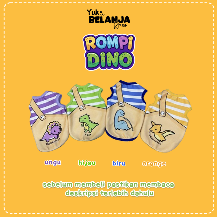 Baju Kucing Bahan Poliester Kaos Rompi Dino Tank / Baju Kucing Nyaman Terlaris!