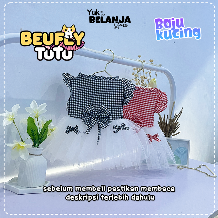 Dress Kucing Edisi Beufly Tutu Series Gemoy Lucu / Baju Kucing Nyaman Terlaris!