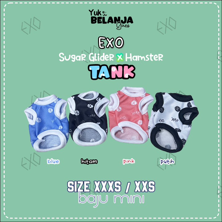 Baju Sugar Glider / Hamster Exo Tank / bahan nyaman size XXS & XXXS!