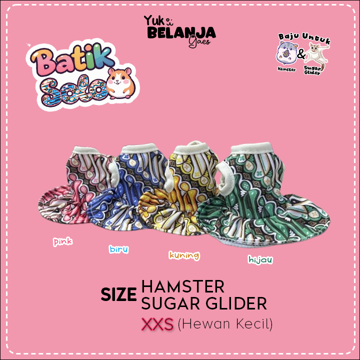 Baju Sugar Glider / Hamster Dress Batik Solo untuk Hewan Kecil size XXS!