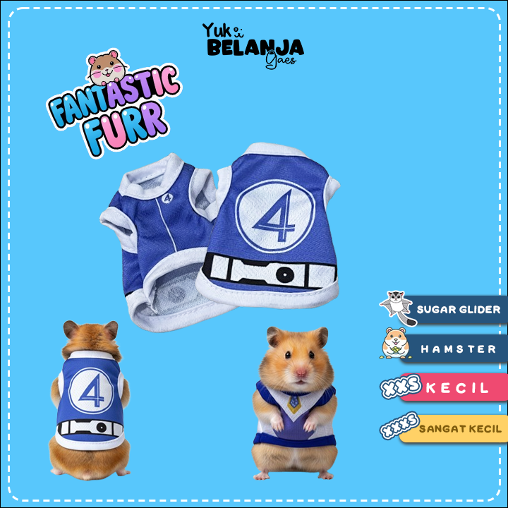 Baju Sugar Glider / Hamster Fantastik Furr Tank size XXS dan XXXS!
