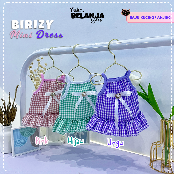 BAJU KUCING SERIES KATUN MINI DRESS BIRIZY / BAJU KUCING LUCU NYAMAN TERLARIS!