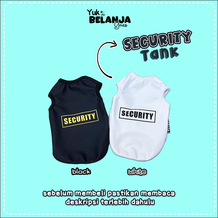 Baju Kucing Bahan Poliester Security Tank Series / Baju Kucing Lucu Nyaman Terlaris!