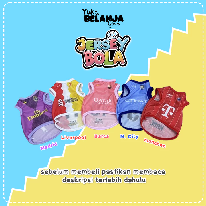 [𝐂𝐎𝐒𝐓𝐔𝐌 𝐍𝐀𝐌𝐀] BAJU KUCING SERIES JERSEY BOLA TANK / BAJU KUCING LUCU NYAMAN TERLARIS!