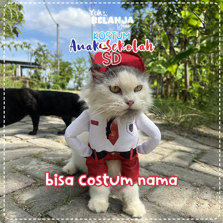 [𝐂𝐎𝐒𝐓𝐔𝐌 𝐍𝐀𝐌𝐀] Baju Kucing Bahan Poliester Kostum Anak Sekolah SD / Baju Kucing Lucu Nyaman Terlaris!