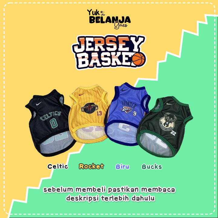 [𝐂𝐎𝐒𝐓𝐔𝐌 𝐍𝐀𝐌𝐀] BAJU KUCING SERIES JERSEY BASKET TANK / BAJU KUCING LUCU NYAMAN TERLARIS!