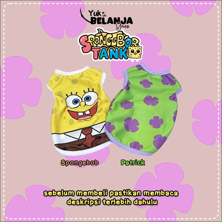 𝑵𝒆𝒘! BAJU KUCING SERIES KAOS SPONGEBOB TANK / BAJU KUCING LUCU NYAMAN TERLARIS!