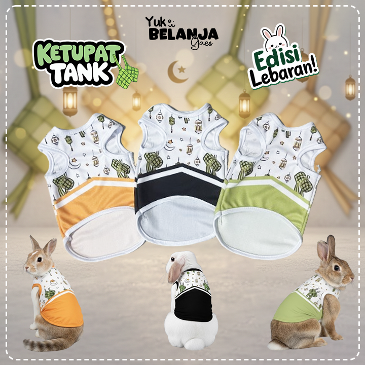 [RAMADAN] Baju Kelinci Bahan Poliester Ketupat Tank Series / Baju Kelinci Lucu Nyaman Terlaris!