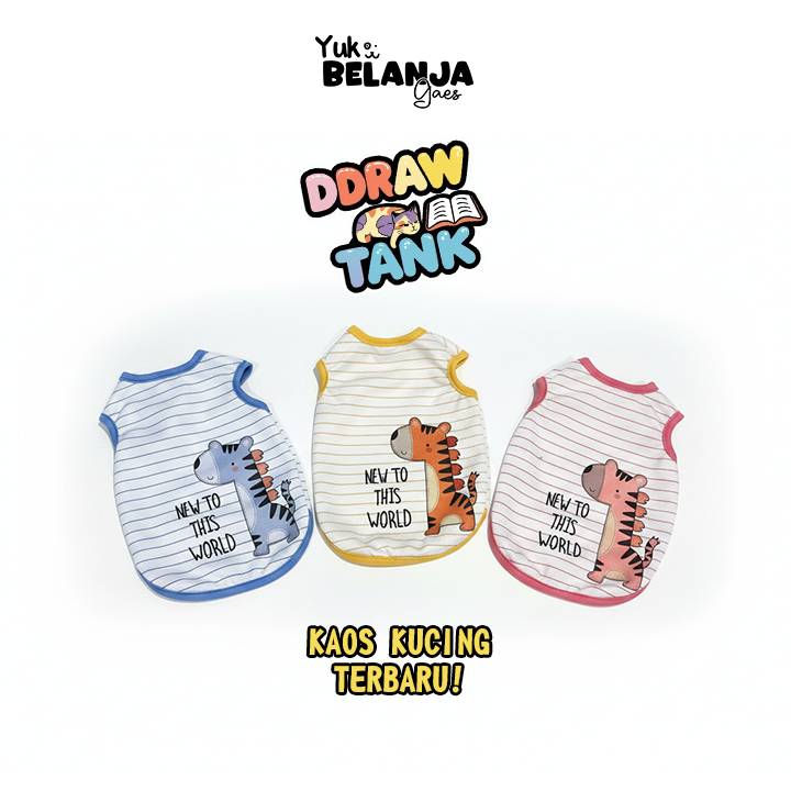 DDRAW Tank Baju Kucing Lucu Murah Baju Kucing Anabul Imut / Baju Kucing Lucu Terlaris!
